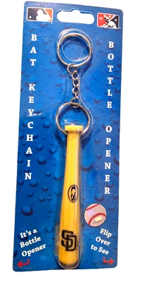 San Diego Padres Mini Baseball Bat Keychain Key Ring W/Bottle Opener MLB Licen - Image 1 of 3