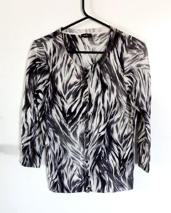 Talbots Strickjacke Pullover Damen Größe M Animalprint Stretch Baumwollmischung - Bild 1 von 6