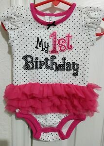 1  Piece My First Birthday Suit  with TuTu size 12 months NEW