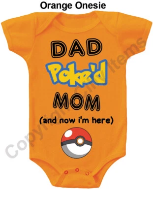 Dad Poked Mom Gerber® Onesie® FUNNY Baby Shower Gift INFANT T-SHIRT - Image 1 of 3