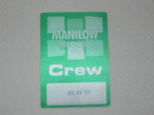 Barry Manilow 2000-2001 -satin backstage pass crew Dec 8, 2000 - color green - Picture 1 of 1