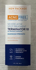 AcneFree Terminator 10 Acne Spot Treatment Cream With 10% Benzoyl Peroxide, 1 Oz - Picture 1 of 1