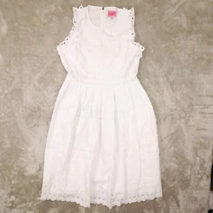 Kate Spade Women's White Floral Eyelet Fit & Flare Sleeveless Dress Size 12 - Picture 1 of 9