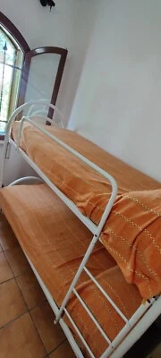 LETTO A CASTELLO SINGOLO SCOMPONIBILE IN METALLO BIANCO 192X150X82 CM - Immagine 1 di 4