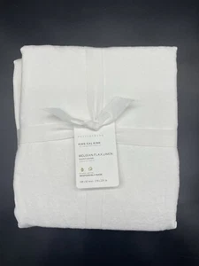 POTTERY BARN BELGIAN FLAX LINEN KING / CAL KING DUVET W/ 3 EURO SHAMS NWT WHITE - Picture 1 of 6