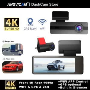 Dash Cam 4K auto DVR GPS WIFI doppia lente fotocamera anteriore posteriore dashcam videoregistratore - Foto 1 di 12