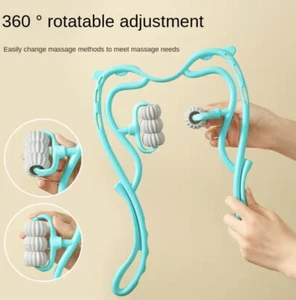 Blesnia Rolneck Neck Massager 6 Ball Side Rotation Lumbar Blue *Great For Pain* - Picture 1 of 7
