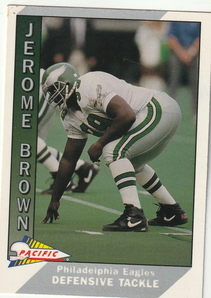 FREE SHIPPING-MINT-1991 Pacific Jerome Brown #383-PLUS EAGLES BONUS CARDS - Image 1 of 1