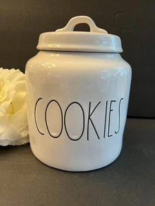 Rae Dunn COOKIES Canister White Ivory Tight Sealing Lid Cookie Jar - Picture 1 of 1
