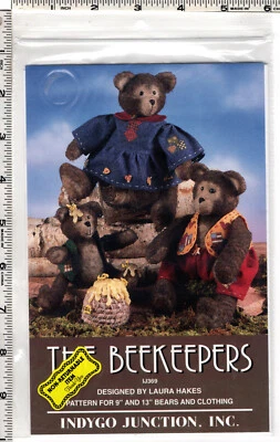 "The Beekeepers" ©1995 Indygo Junction Sewing Craft Dollmaking Pattern IJ369 NEW - Image 1 of 4