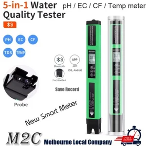 Bluetooth Hydroponic 5 in 1 Ph EC TDS Temp Nutrient Meter Grow Truncheon Tester - Picture 1 of 6