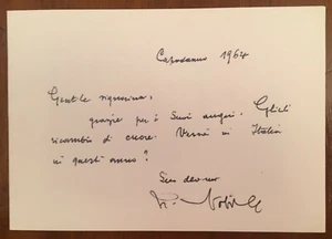 Biglietto autografo di Umberto Nobile - Picture 1 of 1