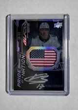 2022-23 UD SPX THOMAS BORDELEAU PRIDE OF A NATION BLACK ROOKIE AUTO 14/99 SHARKS