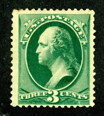 USA  #184 MINT VF 3c GREEN HINGE REMOVED  - Image 1 of 2