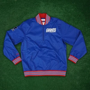 Newyork Giants NFL Mitchell & Ness Blue Men's 1/4 Zip Pullover Jakcet - Picture 1 of 5