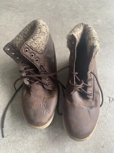 White Mountain Womens Brown Lace Up Ankle Boots Size US 5.5 M Preown - Picture 1 of 9