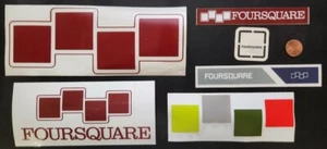 FOURSQUARE snowboard R.I.P. 6 sticker set BIG E-Z PEELS New Old Stock Flawless - Picture 1 of 1