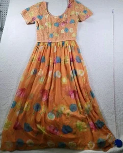 Floral Y2K Long Maxi Dress Size XL Chiffon Layered Side Split Fairycore Vintage - Picture 1 of 14