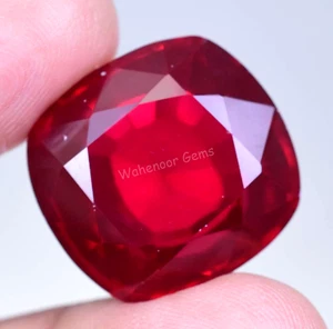 56.90 Ct Natural Blood Red Mozambique Ruby Cushion CERTIFIED Gemstone - Picture 1 of 6