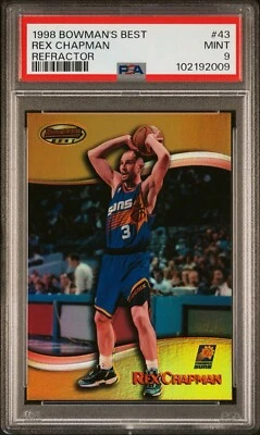 1998-99 Bowman's Best Refractor #43 Rex Chapman /400 | PSA 9 Mint | Phoenix Suns - Image 1 of 3