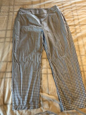 Pantalones Cortos Sunny Leigh Talla 6 Azul Cuadros Cuadros Guinga Ligeros Verano Foto 1 de 4