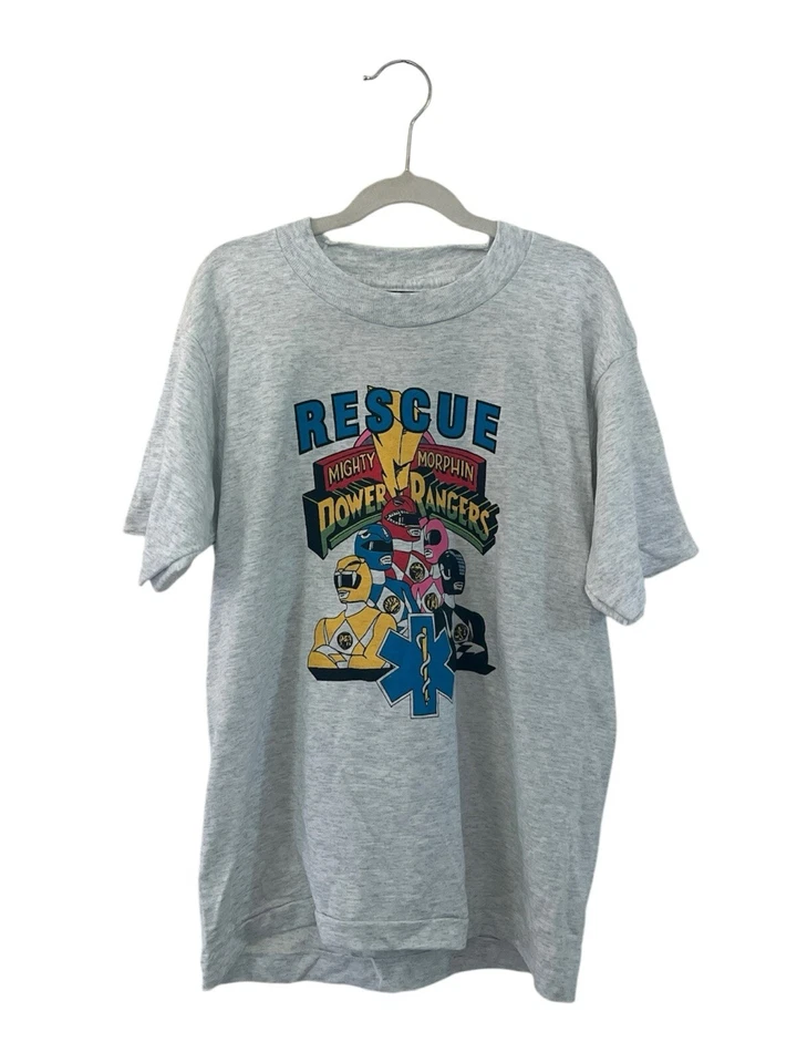 vintage power rangers t-shirt youth size large deadstock NWOT 90s made in USA - Image 1 of 4