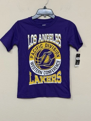 NBA Boys Purple LA Lakers Crew Neck Short Sleeve Comfort T-Shirt M 8/10 - Image 1 of 4
