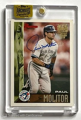 PAUL MOLITOR 2016 TOPPS ARCHIVES SIGNATURE SERIES AUTO 1/4 BLUE JAYS - Image 1 of 2