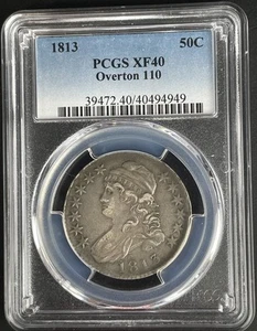 1813 Capped Bust Half Dollar XF 40 PCGS Overton O-110 Boldly Clashed Die Error - Picture 1 of 4