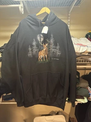 Nueva sudadera con capucha negra Lost Creek Sportswear para hombre XXL bordada ciervo Great Buck Foto 1 de 4