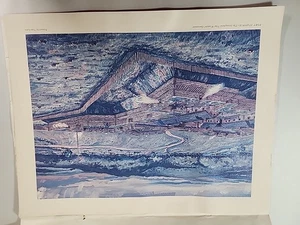 Vintage Fot Stanwix Druck gemalt von Tom Lotta Marine Midland Bank kostenloses Geschenk - Bild 1 von 10