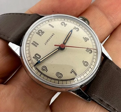 VINTAGE JUNGHANS  "MAX BILL" MILITARY MENS WATCH CAL 80 GERMANY - Image 1 of 4