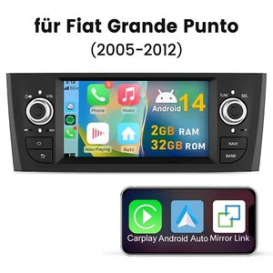 Android 14 Autoradio Carplay Für Fiat Grande Punto Linea 2007-2012 GPS Navi WIFI - Bild 1 von 12