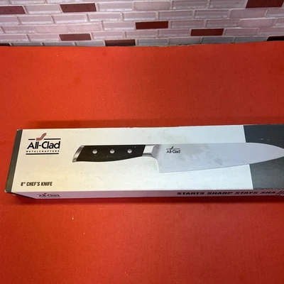 ПОЛНОСТЬЮ плакированный нож шеф-повара из нержавеющей стали 8 дюймов универсальный НОВЫЙ - Изображение 1 из 4