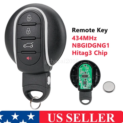 Para 2014 2015 2016 2017 2018 Mini Cooper Smart Proxy controle remoto chaveiro 4B - Imagem 1 de 4