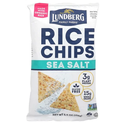 Chips de arroz, sal marina, 5,5 oz (156 g) Foto 1 de 2