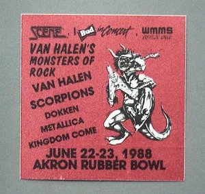 Van Halen satin sticker AUTHENTIC Monsters of Rock 1988 Scorpions Metallica OHIO - Picture 1 of 1