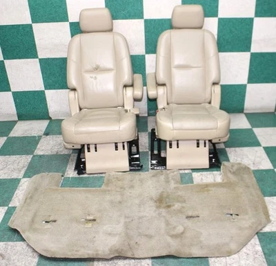 *DMG* 14' ESCALADE LWB Tan Leather Heat Second 2nd Row Captains Bucket Seats 2x Foto 1 de 4