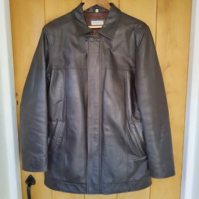 Balmain Paris Brown Leather Jacket Zip Button Soft Vintage Classic Mid Length M - Image 1 of 4