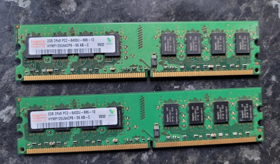 4GB Kit (2 x 2GB) Hynix  PC2-6400U DDR2 240-P Computer Memory - Image 1 of 1