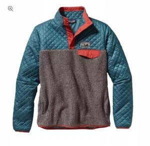 Patagonia Mixed Media Snap-T Teal Pullover Women's M Crater Blue - Picture 1 of 12