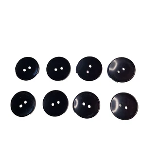 8 Black Buttons 19mm 2 Hole Round Flat - Sewing Art Craft Crafting - Picture 1 of 4