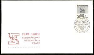 International Labour Organization 50- Anniversary Czech First Day Cover 1969 FDC - Picture 1 of 3