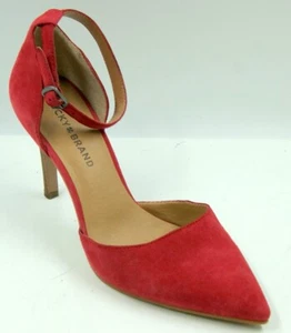 Lucky Brand Tukko Women's Pump 8.5M Chili Pepper Suede Ankle Strap Stiletto Heel - Picture 1 of 8