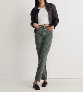 Jeans rectos Madewell The Perfect vintage ventana cuadros verde talla 23 - Imagen 1 de 9