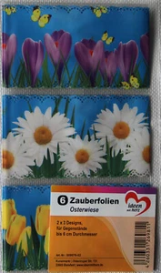 6 Stück Zauberfolie, Schrumpffolie "Osterwiese", 6 cm, Jittenmeier - Bild 1 von 1