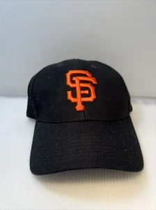 Vintage San Francisco SF Giants Black Orange Baseball Cap Twins Enterprise OSFA - Picture 1 of 19