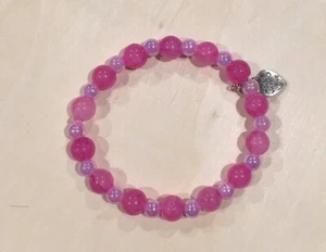 Pink beaded stretch bracelet  - Picture 1 of 1