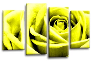 Floral Wall Art Yellow Rose Living Room Framed Split Canvas Picture Flower 032 - Picture 1 of 6