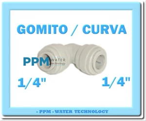 RACCORDO ACQUA A GOMITO 90° ATT.RAPIDO OSMOSI JOHN GUEST PER TUBO  1/4" X 1/4"   - Picture 1 of 3